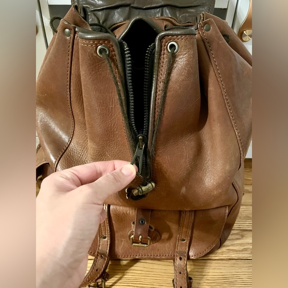 Genuine Leather Saddle Brown Backpack Full Grain Classic Field Style - Picture 9 of 14